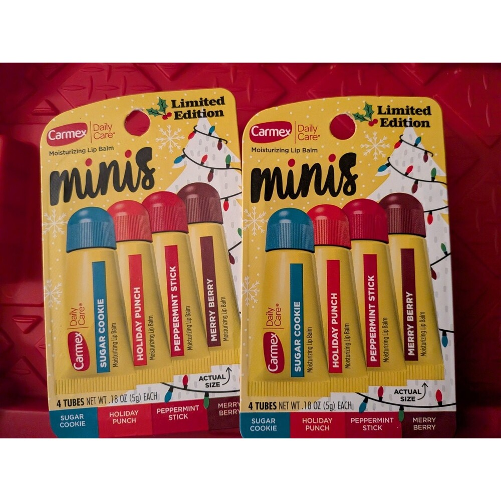 Carmex Daily Care Holiday Mini Lip Balm Sticks 0.18 oz 4ct Lot of 2